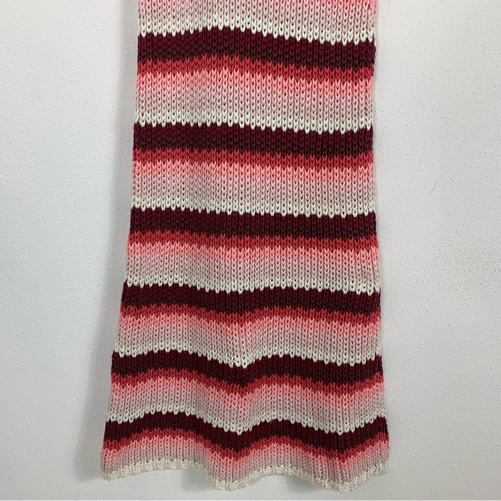 ZARA Striped Knit Midi Dress Red Pink Combo Limited Edition Sz Small - Picture 11 of 13